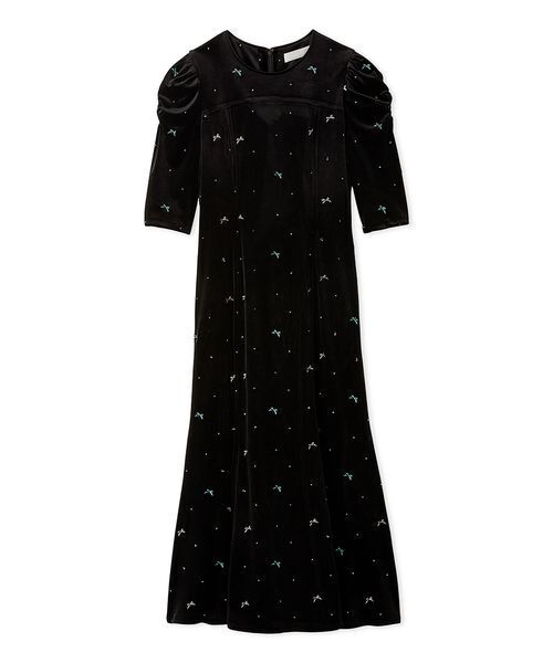 CELFORD(セルフォード)の「リボンドット刺繍ベロアワンピース(ワンピース・レディース・ブラック/クリーム・36/38)」の15枚目の写真