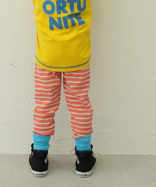 pairmanon(ペアマノン)の「【80-130cm】マルチボーダー リブレギンス(レギンス/スパッツ・キッズ・パープル/ブルー/オレンジ/ピンク/イエロー・100/120/110/130/80/90)」の5枚目の写真