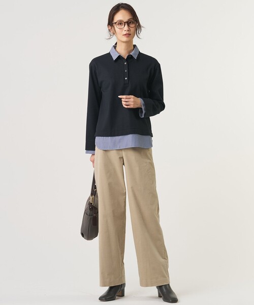 J.PRESS(ジェイプレス)の「【WEB限定カラーあり】AIR DUROY LIGHT セミ ワイド パンツ(その他パンツ・レディース・ベージュ系/グレー系/ネイビー系/ダークブラウン系・9/7/11)」の7枚目の写真