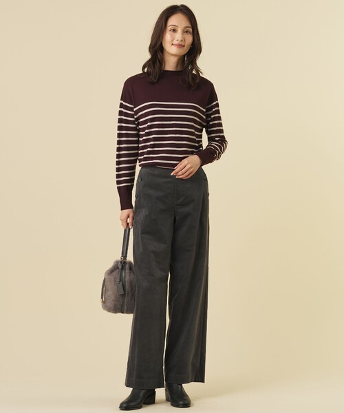 J.PRESS(ジェイプレス)の「【WEB限定カラーあり】AIR DUROY LIGHT セミ ワイド パンツ(その他パンツ・レディース・ベージュ系/グレー系/ネイビー系/ダークブラウン系・9/7/11)」の12枚目の写真