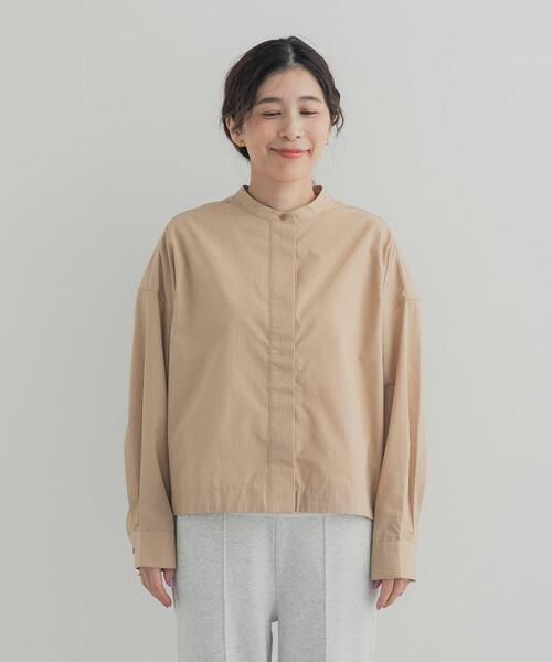 URBAN RESEARCH DOORS(アーバンリサーチドアーズ)の「『UR TECH』Aircare ショートコクーンシャツ(シャツ/ブラウス・レディース・ブラウン/ブラウン系その他/ベージュ系その他・FREE)」の8枚目の写真