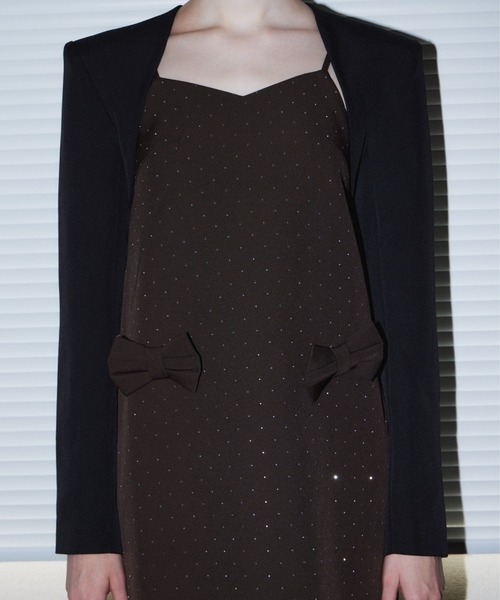 ANDRESD(アンドレスド)の「グリントリボンミニドレス / GLINT RIBBON MINI DRESS(ドレス・レディース・ブラック/ブラウン・S/M)」の12枚目の写真
