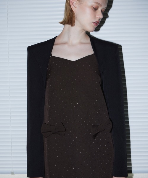 ANDRESD(アンドレスド)の「グリントリボンミニドレス / GLINT RIBBON MINI DRESS(ドレス・レディース・ブラック/ブラウン・S/M)」の13枚目の写真
