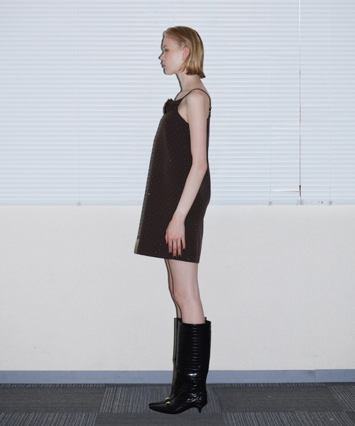 ANDRESD(アンドレスド)の「グリントリボンミニドレス / GLINT RIBBON MINI DRESS(ドレス・レディース・ブラック/ブラウン・S/M)」の20枚目の写真