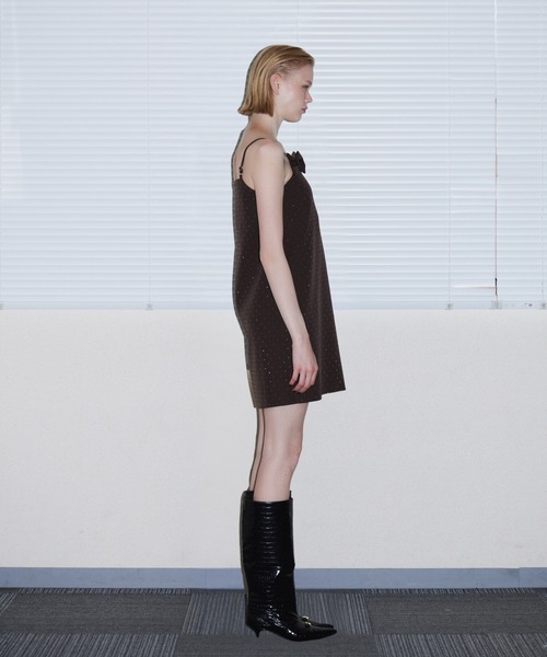 ANDRESD(アンドレスド)の「グリントリボンミニドレス / GLINT RIBBON MINI DRESS(ドレス・レディース・ブラック/ブラウン・S/M)」の22枚目の写真