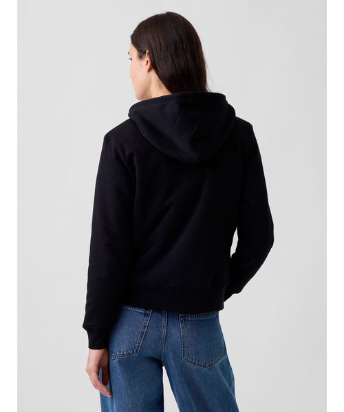 GAP(ギャップ)の「リラックスフィット GAPロゴ 裏ボア ジップアップパーカー(スウェット・レディース・ブラック/ストーン・XL/M)」の6枚目の写真