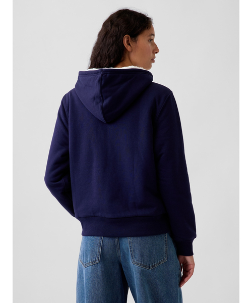 GAP(ギャップ)の「リラックスフィット GAPロゴ 裏ボア ジップアップパーカー(スウェット・レディース・ブラック/ストーン・XL/M)」の10枚目の写真