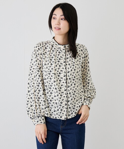Jayro(ジャイロ)の「パイピングスタンドカラーブラウス(シャツ/ブラウス・レディース・ブルー系その他2/ブルー系その他4/ホワイト系その他2/オフホワイト/ピンク系その他2・M)」の12枚目の写真