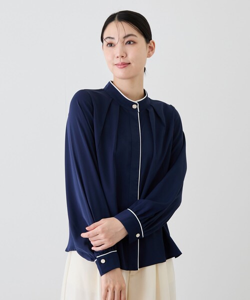 Jayro(ジャイロ)の「パイピングスタンドカラーブラウス(シャツ/ブラウス・レディース・ブルー系その他2/ブルー系その他4/ホワイト系その他2/オフホワイト/ピンク系その他2・M)」の19枚目の写真