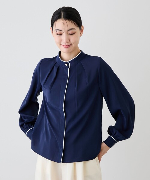 Jayro(ジャイロ)の「パイピングスタンドカラーブラウス(シャツ/ブラウス・レディース・ブルー系その他2/ブルー系その他4/ホワイト系その他2/オフホワイト/ピンク系その他2・M)」の20枚目の写真