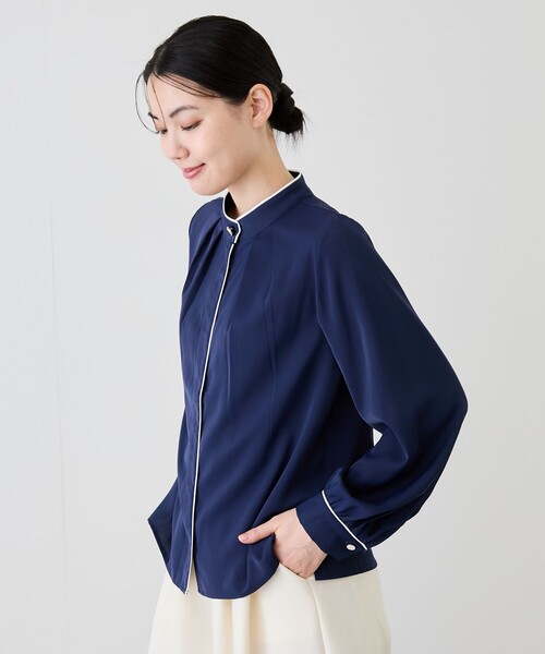 Jayro(ジャイロ)の「パイピングスタンドカラーブラウス(シャツ/ブラウス・レディース・ブルー系その他2/ブルー系その他4/ホワイト系その他2/オフホワイト/ピンク系その他2・M)」の21枚目の写真
