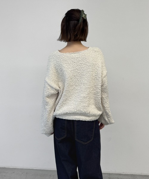 CANAL JEAN(キャナルジーン)の「El mar ブークレーVネックニット(ニット/セーター・レディース・ブラウン/ブラック/アイボリー・ONE SIZE)」の7枚目の写真
