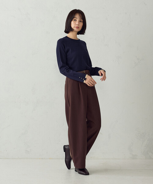 COMME CA ISM(コムサイズム)の「マシンウォッシャブル ボタンスリーブニット(ニット/セーター・レディース・ネイビー/グリーン/チャコール/ホワイト・M/L)」の18枚目の写真