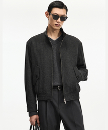 Herringbone Harrington Jumper (Charcoal) TNJU6F105CG