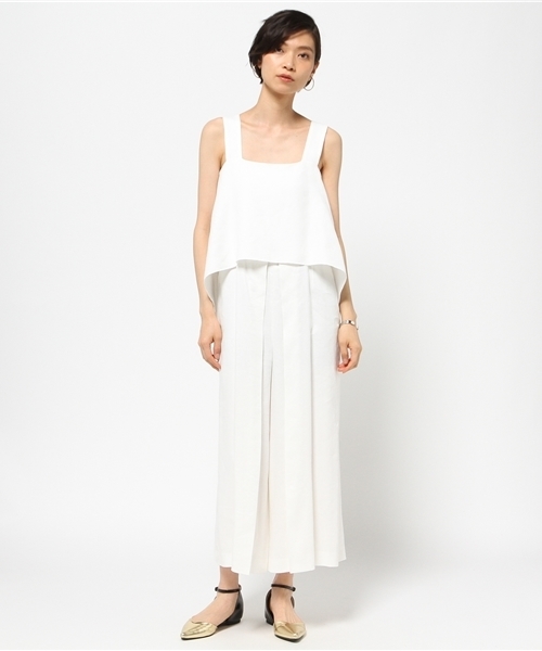 FIGARO Paris(フィガロパリ)の「VIS/LINEN ツイルオールインワン◆(つなぎ/オールインワン・レディース・ホワイト/ネイビー・36/38)」の12枚目の写真