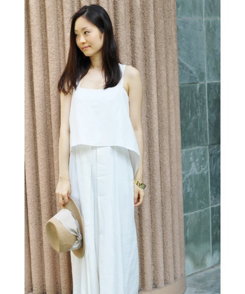 FIGARO Paris(フィガロパリ)の「VIS/LINEN ツイルオールインワン◆(つなぎ/オールインワン・レディース・ホワイト/ネイビー・36/38)」の17枚目の写真