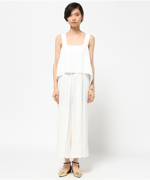 FIGARO Paris(フィガロパリ)の「VIS/LINEN ツイルオールインワン◆(つなぎ/オールインワン・レディース・ホワイト/ネイビー・36/38)」の3枚目の写真