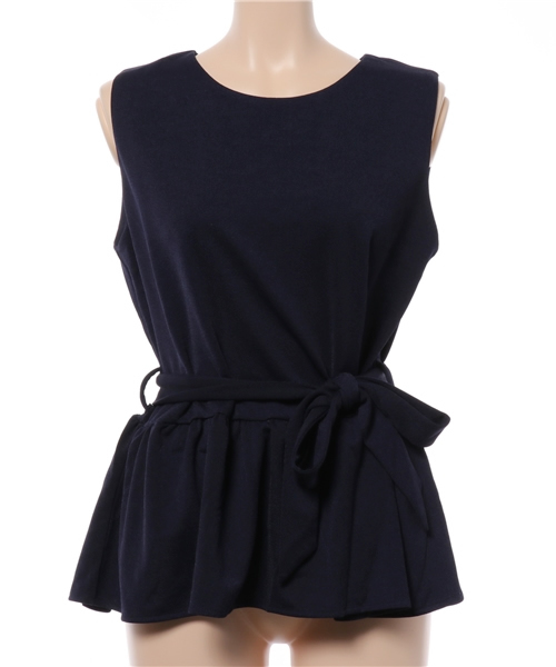 Re:EDIT（リエディ）の「乱麻シフォンペプラムトップス[2016秋新作][リエディオリジナル][Re:EDIT/リエディ]（タンクトップ・レディース・ブラック/ピンクベージュ/ホワイト/ボルドー/ネイビー・LARGE/MEDIUM）」の3枚目の写真