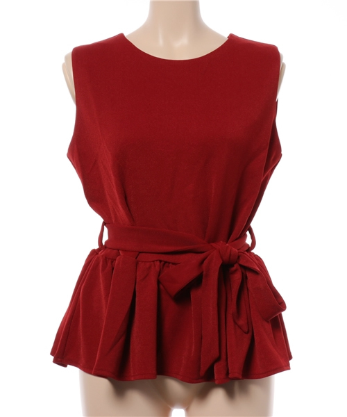 Re:EDIT（リエディ）の「乱麻シフォンペプラムトップス[2016秋新作][リエディオリジナル][Re:EDIT/リエディ]（タンクトップ・レディース・ブラック/ピンクベージュ/ホワイト/ボルドー/ネイビー・LARGE/MEDIUM）」の5枚目の写真