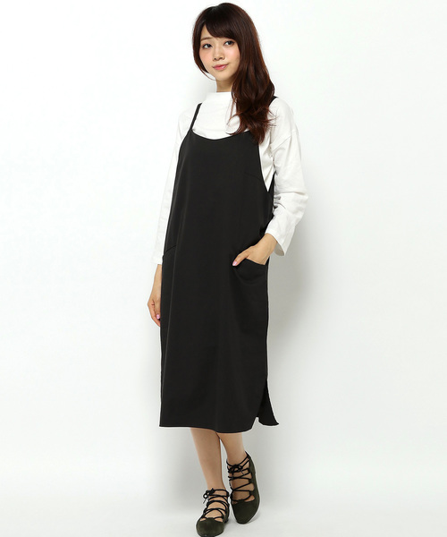 LBC（エルビーシー）の「コットンレーヨンツイルIラインキャミワンピース（ワンピース・レディース・ダークグレー/ブラウン・MEDIUM/LARGE）」の10枚目の写真