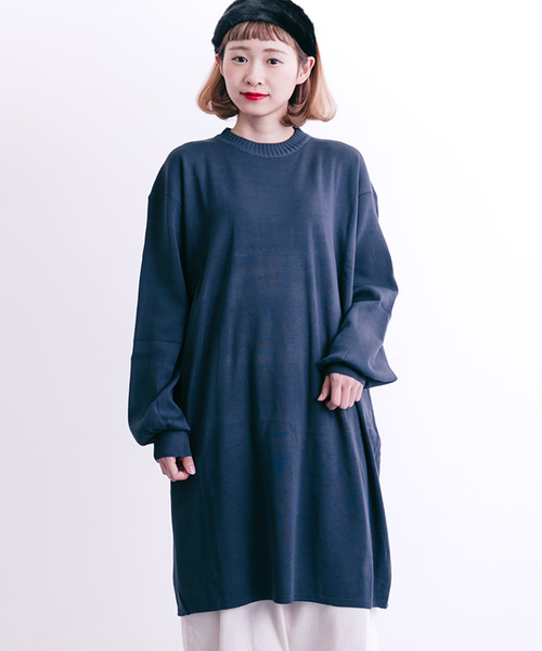 MERLOT(メルロー)の「ワイドパフスリーブハイゲージニットワンピース4699(ワンピース・レディース・グレー/ブラック/ダークパープル/グリーン/グリーン系その他/ブルーグレー/オレンジ・FREE)」の21枚目の写真