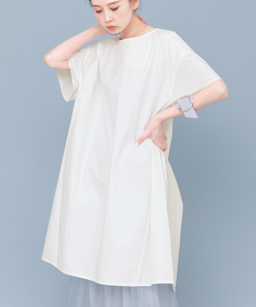 KBF（ケイビーエフ）の「KBF backリボンワンピース（ワンピース・レディース・ライトグレー/ピンク/オフホワイト/ブラック・ONE）」の2枚目の写真