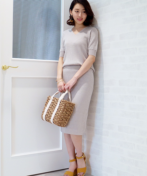 N.（N. Natural Beauty Basic）（エヌエヌナチュラルビューティーベーシック）の「ワイドリブ5分袖セットアップニット【セットアップ対応商品】（ニット/セーター・レディース・レッド/ネイビー/グレー/ホワイト/ホワイト系その他・MEDIUM）」の20枚目の写真