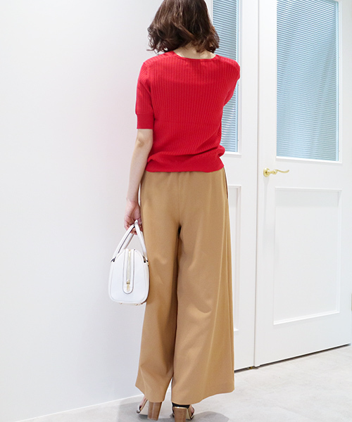 N.（N. Natural Beauty Basic）（エヌエヌナチュラルビューティーベーシック）の「ワイドリブ5分袖セットアップニット【セットアップ対応商品】（ニット/セーター・レディース・レッド/ネイビー/グレー/ホワイト/ホワイト系その他・MEDIUM）」の15枚目の写真