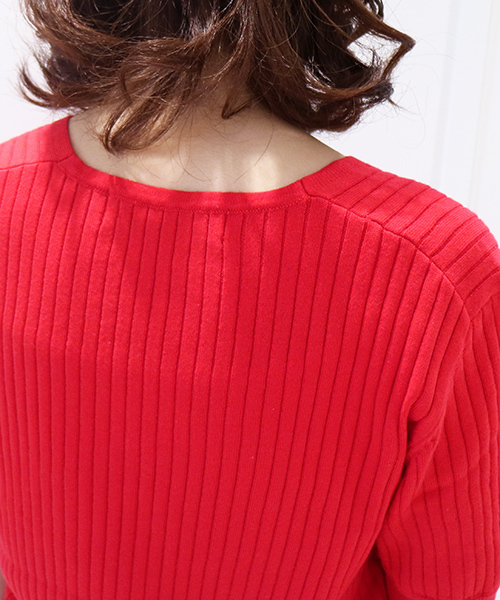 N.（N. Natural Beauty Basic）（エヌエヌナチュラルビューティーベーシック）の「ワイドリブ5分袖セットアップニット【セットアップ対応商品】（ニット/セーター・レディース・レッド/ネイビー/グレー/ホワイト/ホワイト系その他・MEDIUM）」の8枚目の写真