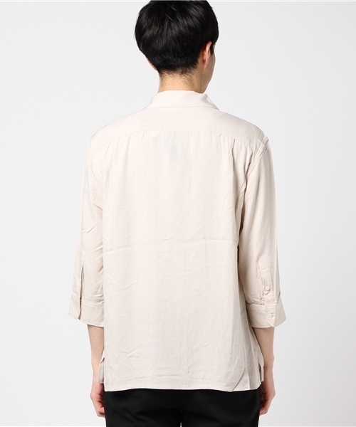 SHIPS JET BLUE（シップスジェットブルー）の「SHIPS JET BLUE: レーヨン スーベニア オープンカラーシャツ◇（シャツ/ブラウス・メンズ・ピンク/ベージュ/ネイビー・MEDIUM/LARGE）」の5枚目の写真