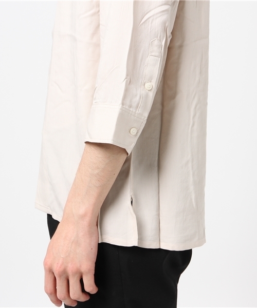 SHIPS JET BLUE（シップスジェットブルー）の「SHIPS JET BLUE: レーヨン スーベニア オープンカラーシャツ◇（シャツ/ブラウス・メンズ・ピンク/ベージュ/ネイビー・MEDIUM/LARGE）」の7枚目の写真