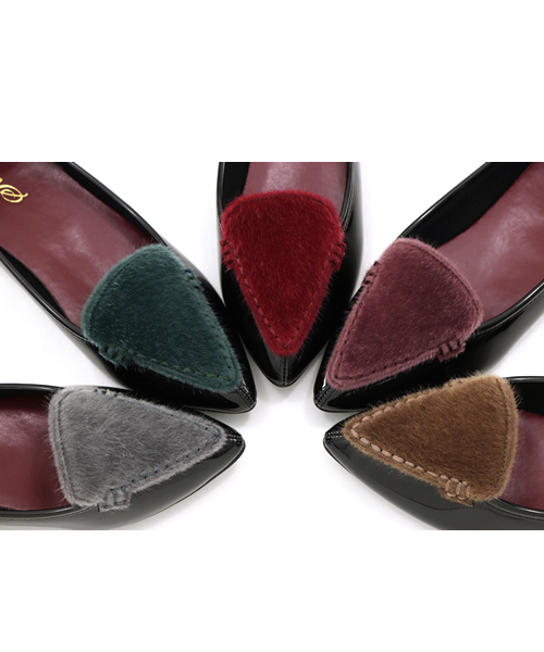 SESTO（セスト）の「ハラコ×パテントコンビのローヒールポインテッドトゥパンプス（パンプス・レディース・ボルドー/グレー/ダークブラウン/グリーン/ピンク/レオパード・25.5/22/23/23.5/24/24.5/22.5/24.5cm/24.0cm/23.0cm/23.5cm/22.0cm/22.5cm/25.5cm）」の21枚目の写真