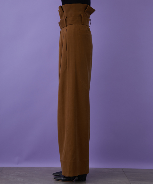 STUDIOUS(ステュディオス)の「フィブリルストレッチハイウエストタックパンツ(その他パンツ・レディース・マルチ/ブラウン/ブラック・0/1)」の5枚目の写真