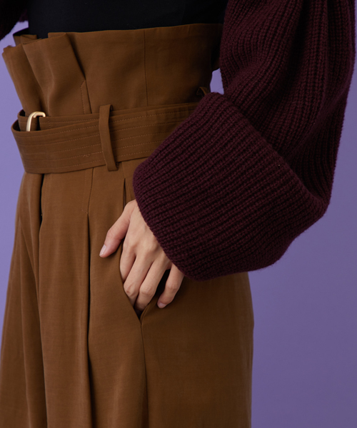 STUDIOUS(ステュディオス)の「フィブリルストレッチハイウエストタックパンツ(その他パンツ・レディース・マルチ/ブラウン/ブラック・0/1)」の8枚目の写真