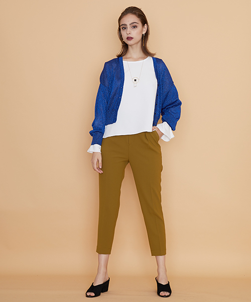 UNITED TOKYO（ユナイテッドトウキョウ）の「ワンタックテーパードパンツ（スラックス・レディース・カーキ/ベージュ/ブラック/バーガンディー/ブラウン・2/1）」の8枚目の写真