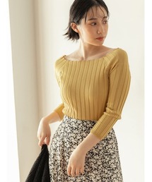 【ZOZO限定】フィットニットスクエアネック/リブニット