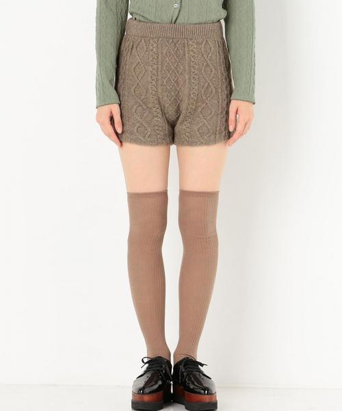 Another Edition(アナザーエディション)の「ケーブルニットショートパンツ(その他パンツ・レディース・ナチュラル/ブラウン・FREE)」の4枚目の写真