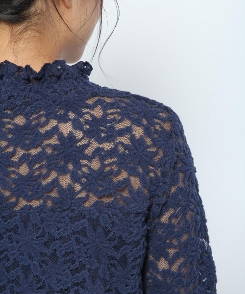laboratory work（ラボラトリーワーク）の「起毛レースハイネックプルオーバー（Tシャツ/カットソー・レディース・ブラック/ベージュ/ブルー系その他・MEDIUM）」の13枚目の写真