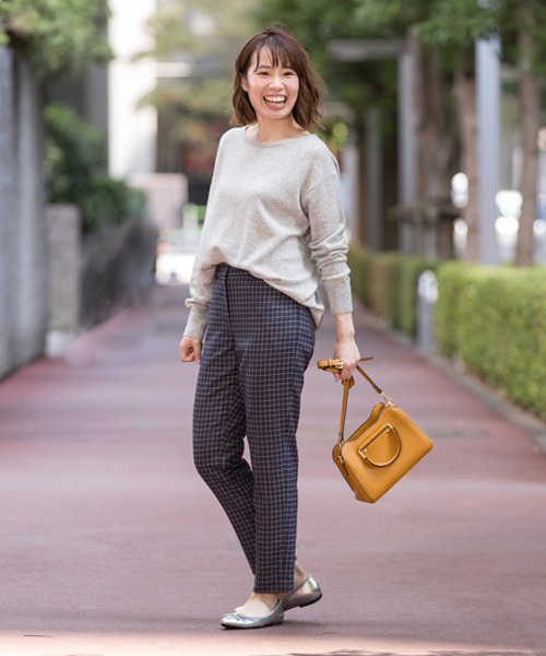 NATURAL BEAUTY BASIC（ナチュラルビューティーベーシック）の「【JJ 12月号掲載】＜ウォッシャブル＞サキソニーチェックパンツ（その他パンツ・レディース・グレー系その他/ダークネイビー・LARGE/MEDIUM/SMALL/X-SMALL）」の13枚目の写真