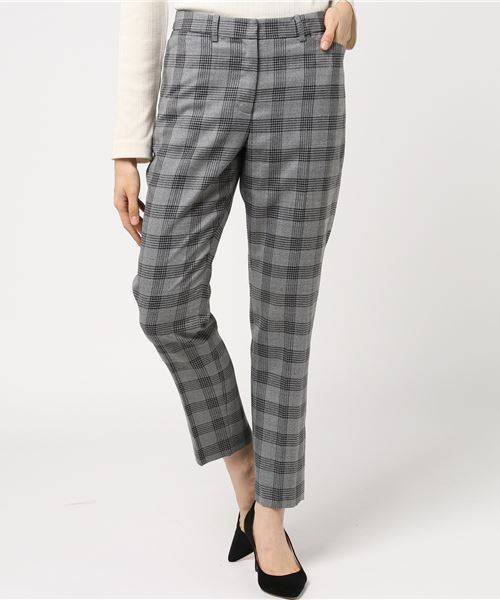 NATURAL BEAUTY BASIC（ナチュラルビューティーベーシック）の「【JJ 12月号掲載】＜ウォッシャブル＞サキソニーチェックパンツ（その他パンツ・レディース・グレー系その他/ダークネイビー・LARGE/MEDIUM/SMALL/X-SMALL）」の6枚目の写真