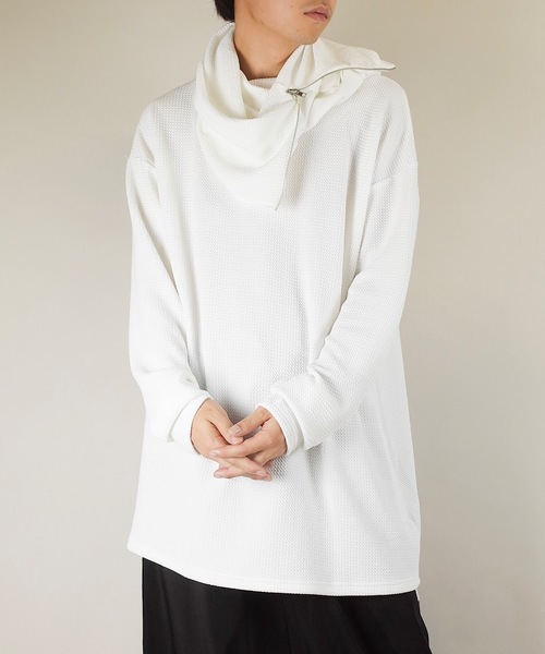 rovtski(ロフトスキー)の「rovtski 【ビッグシルエット】ロングタートルネックカットソー/8C17092301(Tシャツ/カットソー・メンズ・ホワイト/ブラック/アイボリー/ダークグリーン/ワインレッド・FREE)」の3枚目の写真