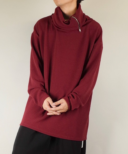 rovtski(ロフトスキー)の「rovtski 【ビッグシルエット】ロングタートルネックカットソー/8C17092301(Tシャツ/カットソー・メンズ・ホワイト/ブラック/アイボリー/ダークグリーン/ワインレッド・FREE)」の5枚目の写真