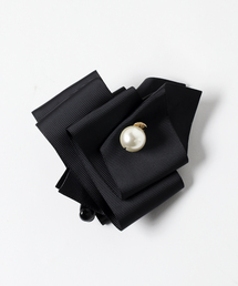 Three Four Time | パールポイントグログランリボンバナナクリップ(バレッタ/ヘアクリップ)