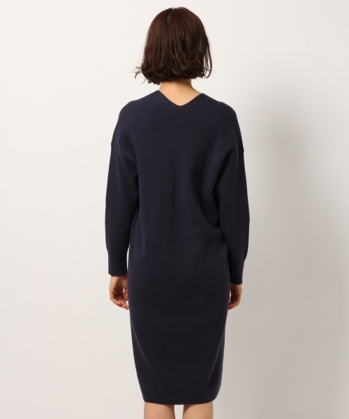 GLOBAL WORK（グローバルワーク）の「Vネックルーズニットワンピース/780393（ワンピース・レディース・ライトグレー/ネイビー/オフホワイト/レッド/イエロー・FREE）」の7枚目の写真