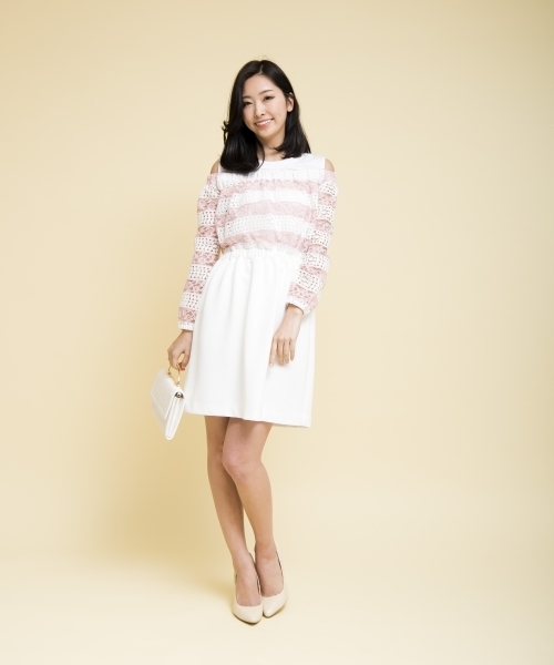MILLION CARATS(ミリオンカラッツ)の「レースボーダーワンピース(ワンピース・レディース・ブラック/オフホワイト・MEDIUM/SMALL/X-SMALL)」の14枚目の写真