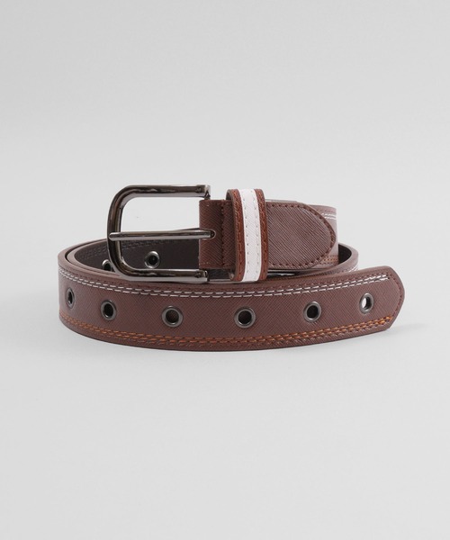 GLOBE SELECT(グローブセレクト)の「ハトメシングルピンベルト(ベルト・メンズ・ブラウン/ホワイト/ブラック/ネイビー・FREE)」の9枚目の写真