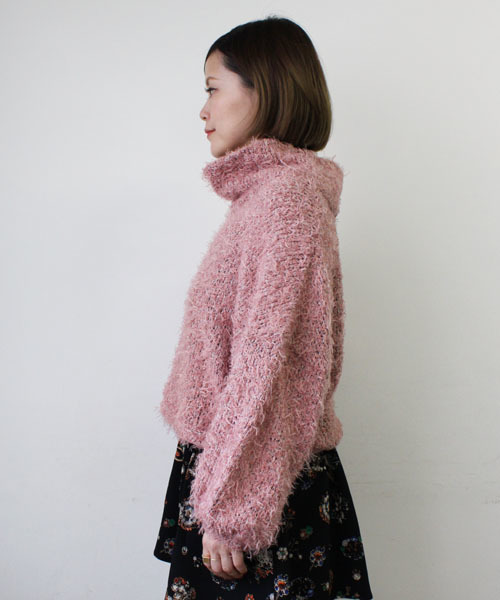 mystic(ミスティック)の「【カタログ掲載】ハイネックニットソーP/O(ニット/セーター・レディース・ブラック/グレー/ライトグレー/ピンク・フリ-)」の7枚目の写真