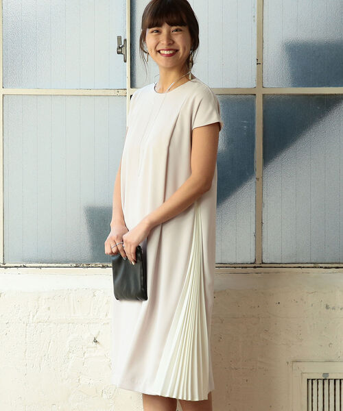 Ray Beams ワンピース セール Beams レイビームス のファッション Wクロス ワンピース ワンピース Ray Wクロス サイドプリーツ