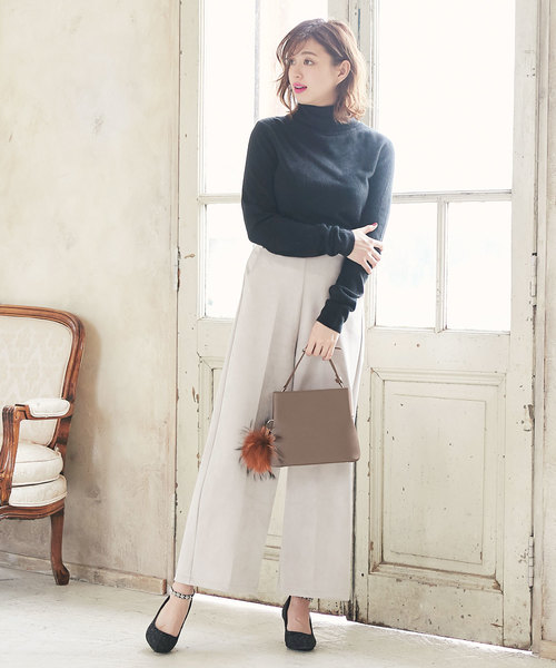 KOBE LETTUCE（コウベレタス）の「フェイクファーチャーム付き2wayショルダーバッグ＊レディース/鞄[B1227]神戸レタス（ショルダーバッグ・レディース・ブラック/ブルー系その他/キャメル/グレイッシュベージュ・FREE）」の8枚目の写真