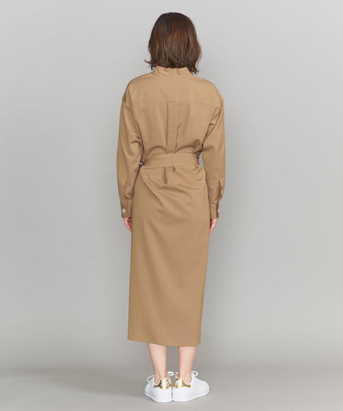 BEAUTY&YOUTH UNITED ARROWS（ビューティーアンドユースユナイテッドアローズ）の「BY スキッパースタンドカラーシャツワンピース ◆（ワンピース・レディース・ベージュ/オリーブ・MEDIUM/SMALL）」の5枚目の写真